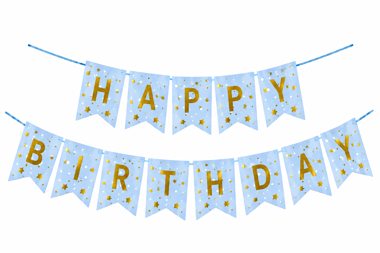 Multicolor Happy Birthday with stars garland