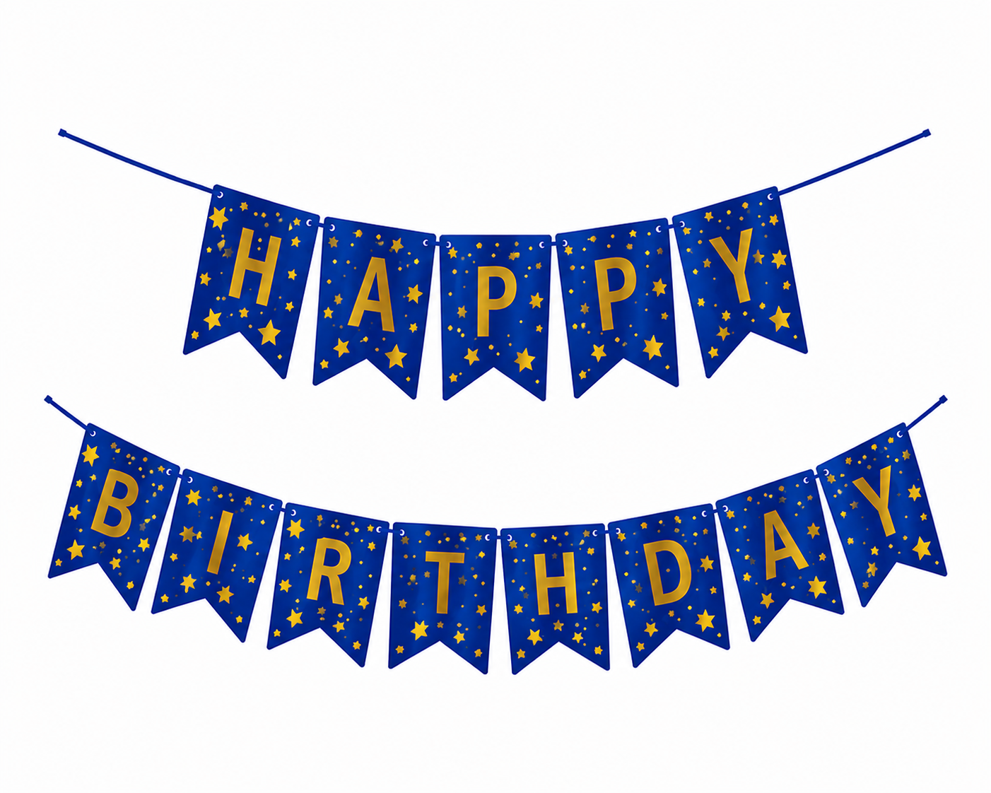 Multicolor Happy Birthday with stars garland