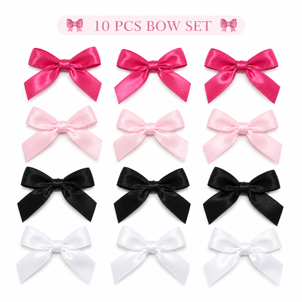 Satin Ribbon Bows – 10 Pieces