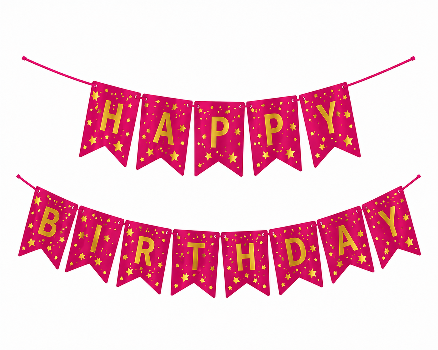 Multicolor Happy Birthday with stars garland
