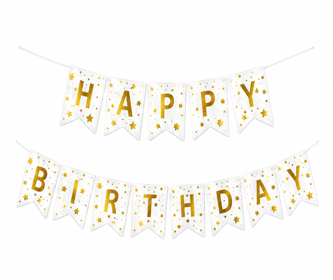 Multicolor Happy Birthday with stars garland