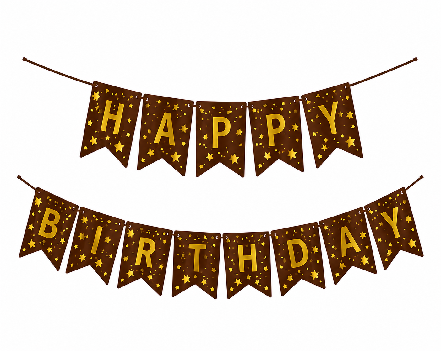 Multicolor Happy Birthday with stars garland