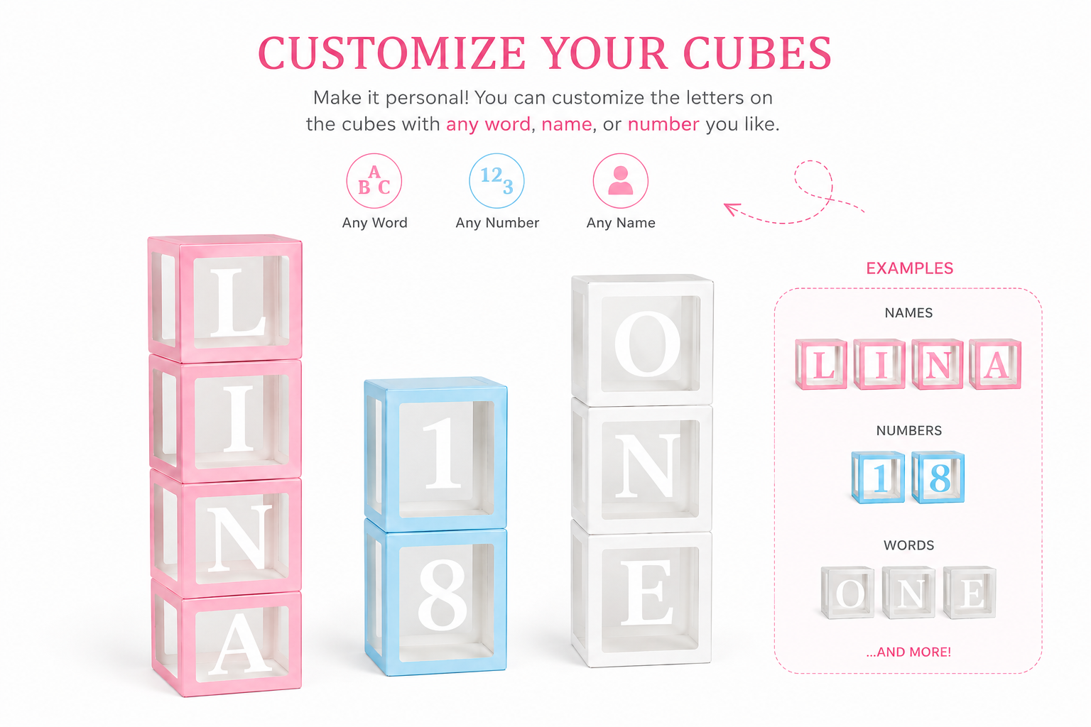 Customizable Display Cubes – Personalized Letter & Number Boxes