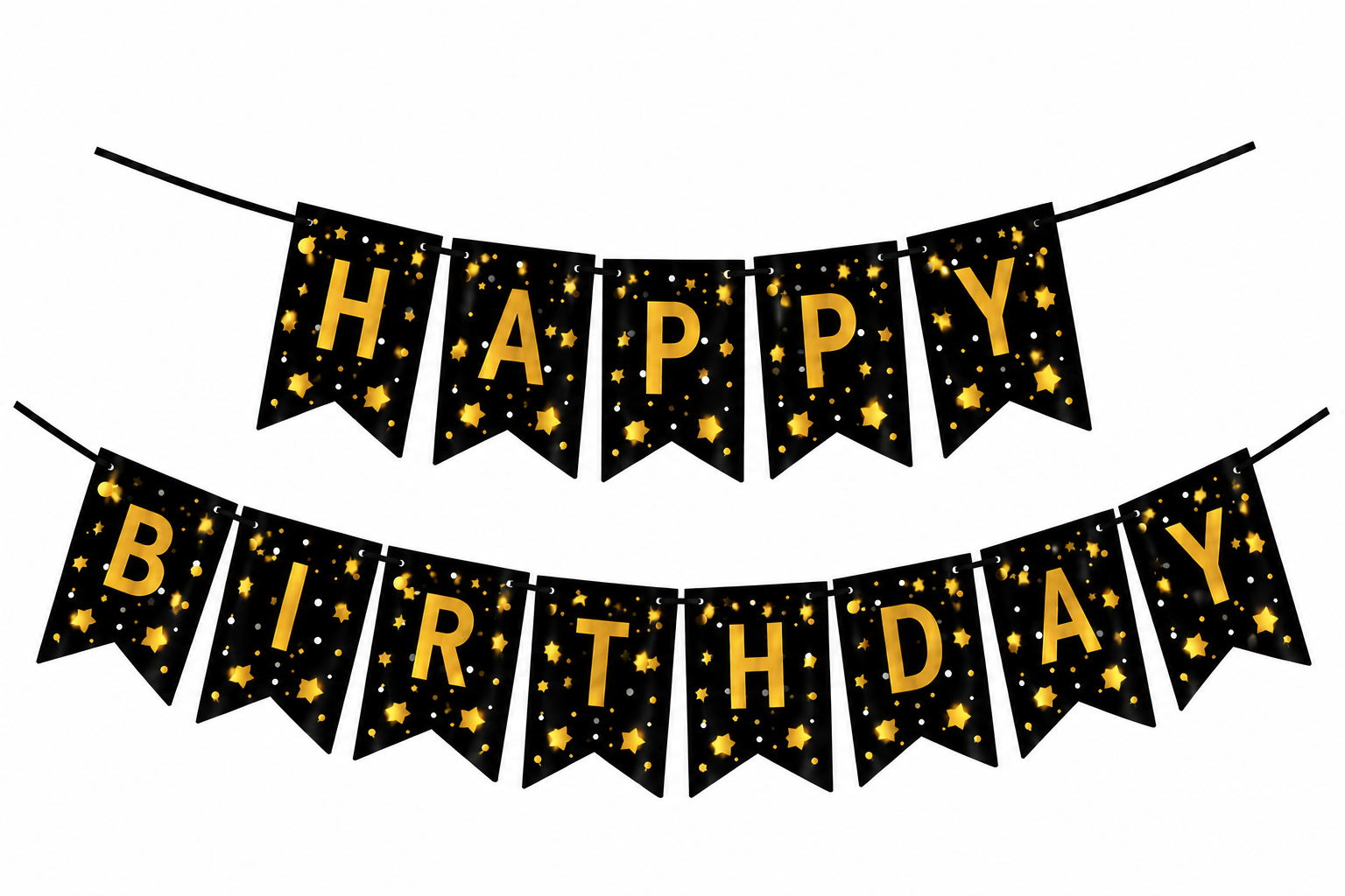 Multicolor Happy Birthday with stars garland