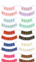 Multicolor Happy Birthday with stars garland