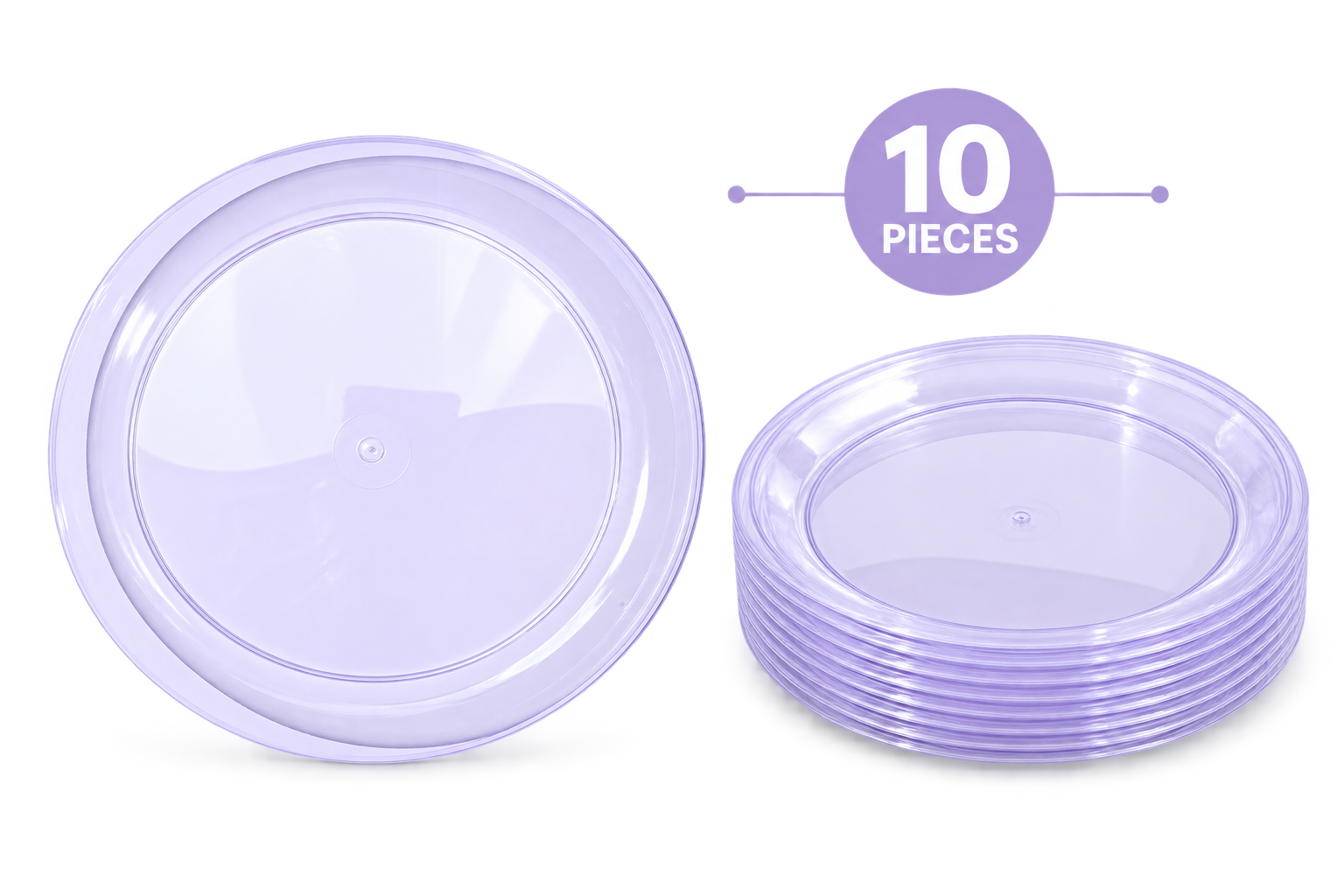 Purple Plastic Plates – Pack of 10 (
