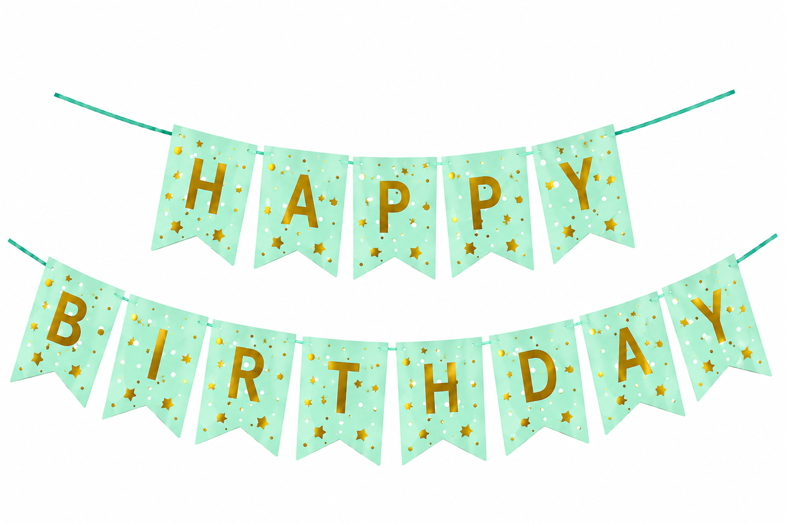 Multicolor Happy Birthday with stars garland