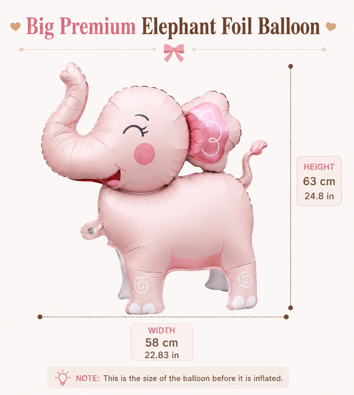Premium Elephant Foil Balloon
