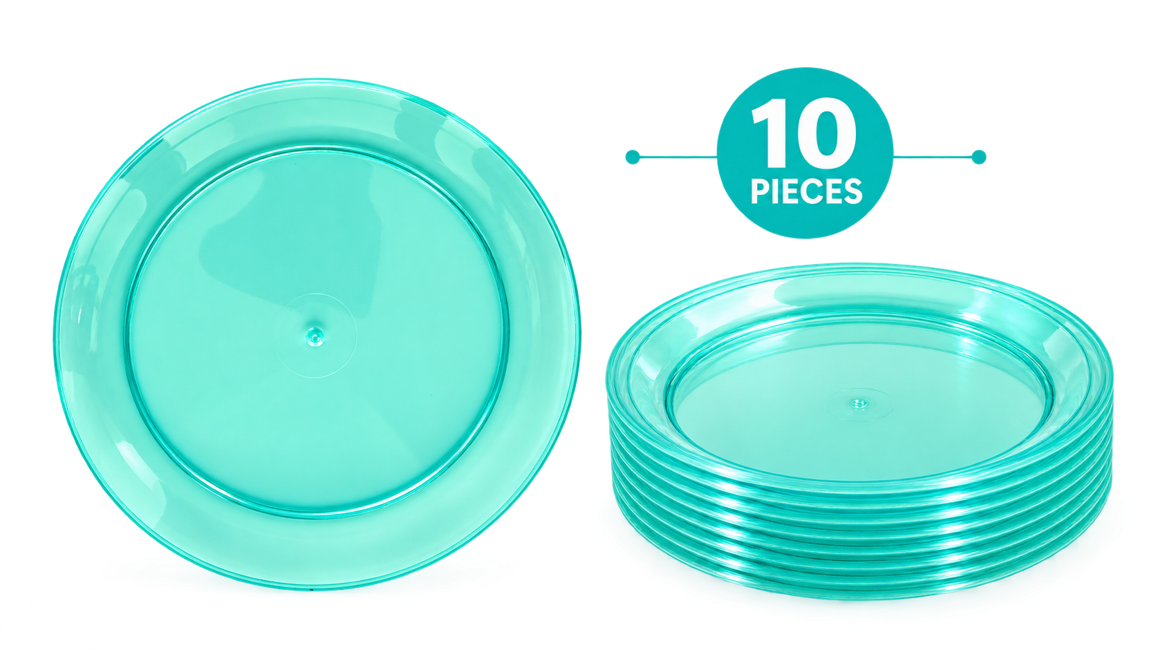 Green Plastic Plates – Pack of 10