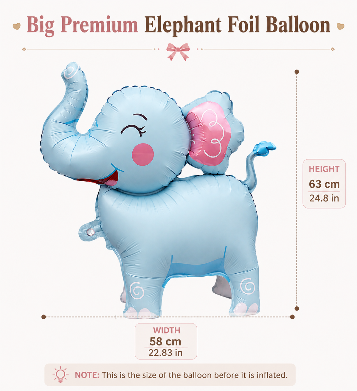 Premium Elephant Foil Balloon