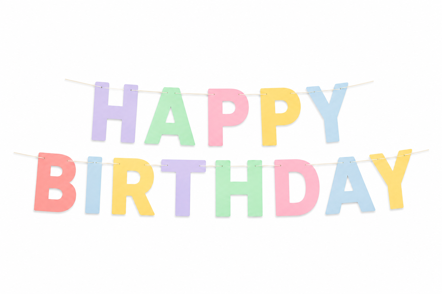 Pastel Happy Birthday Banner