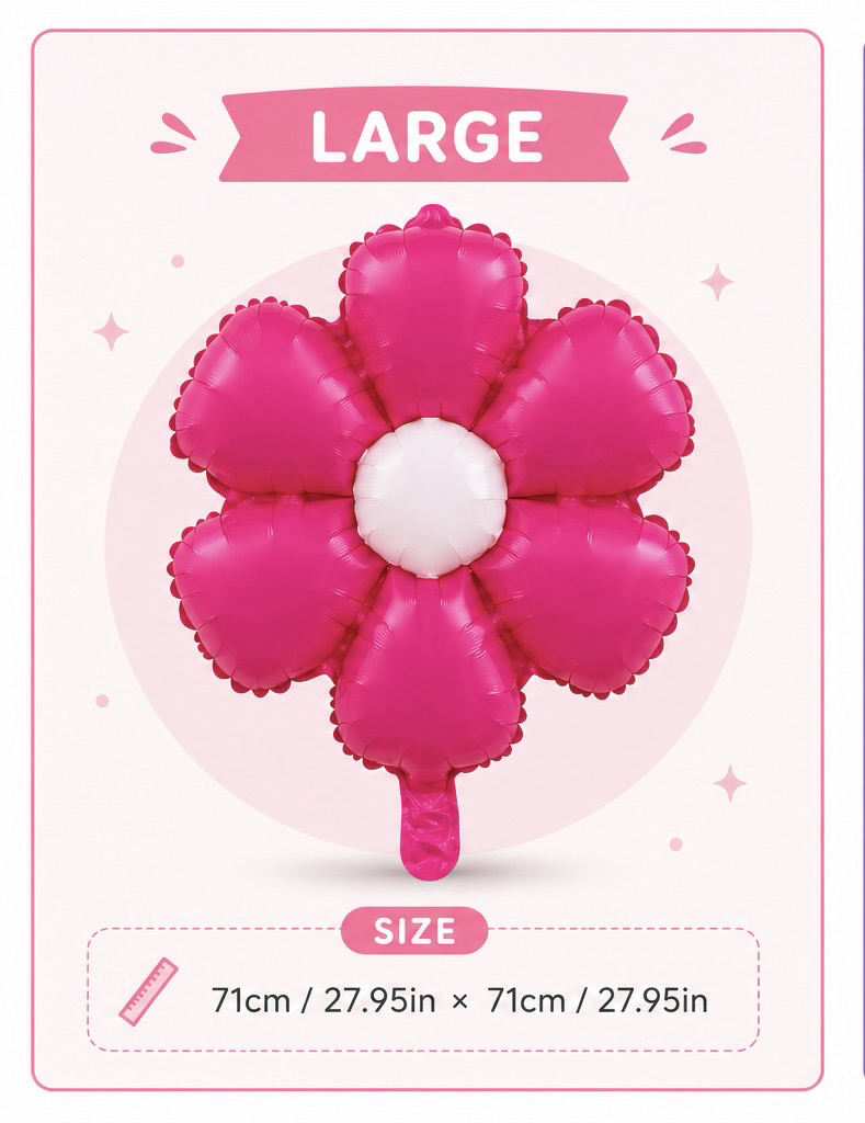 Hot Pink Daisy Flower Foil Balloon