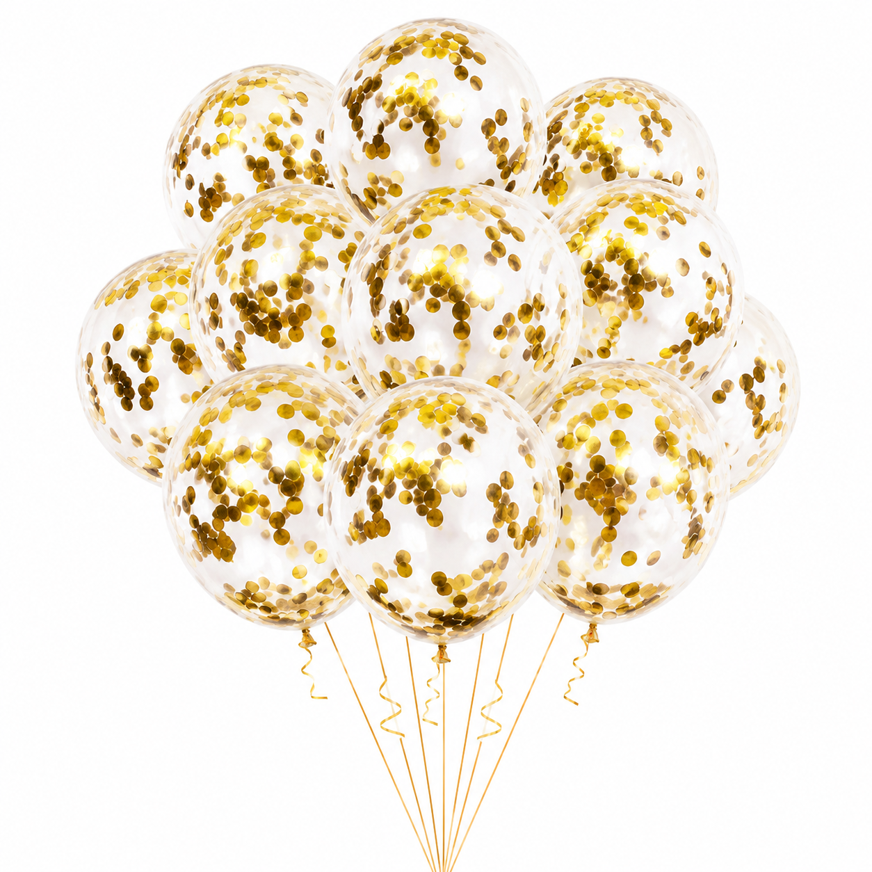 Gold Confetti Balloons Set  (10 pcs)
