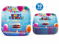 Happy Birthday Paper Plates – 10 Pieces | Square Party Plates