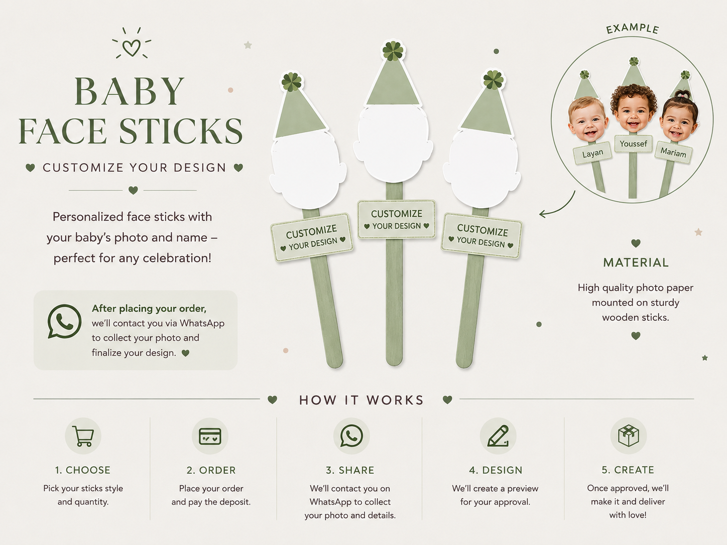 Customized Baby Face Sticks – Design Your Own