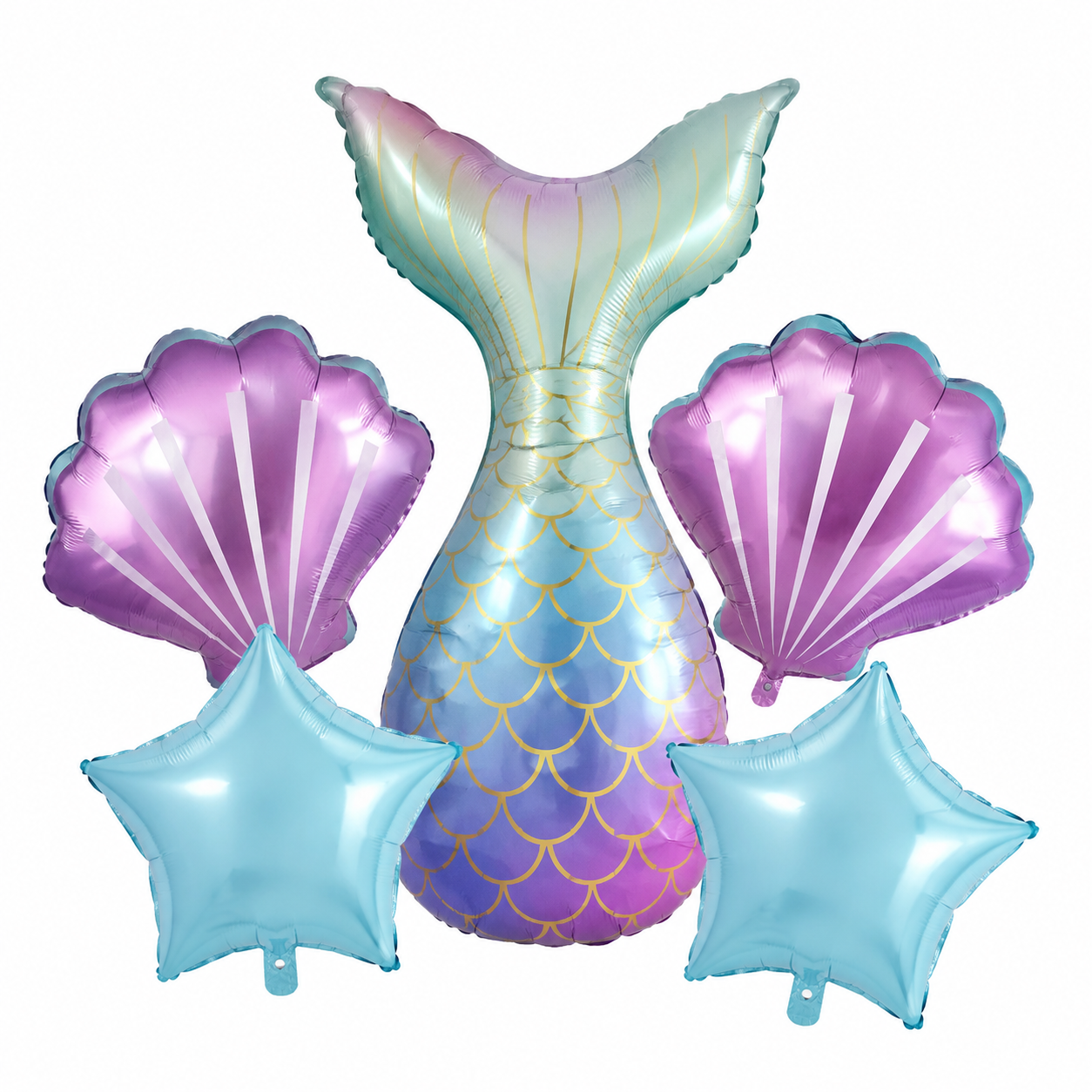 Mermaid Foil Balloon Set – 5 Pieces