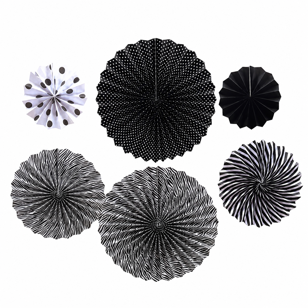 Paper Fan Decoration Set (6 Pieces)