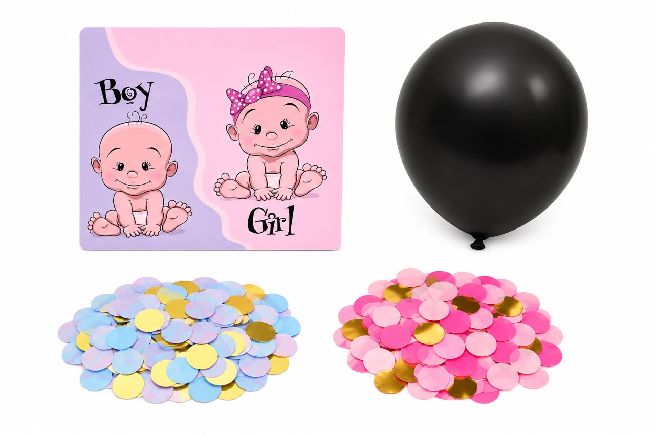 Gender Reveal Confetti Balloon Kit – Boy or Girl Surprise