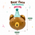 Bear Face Foil Balloon