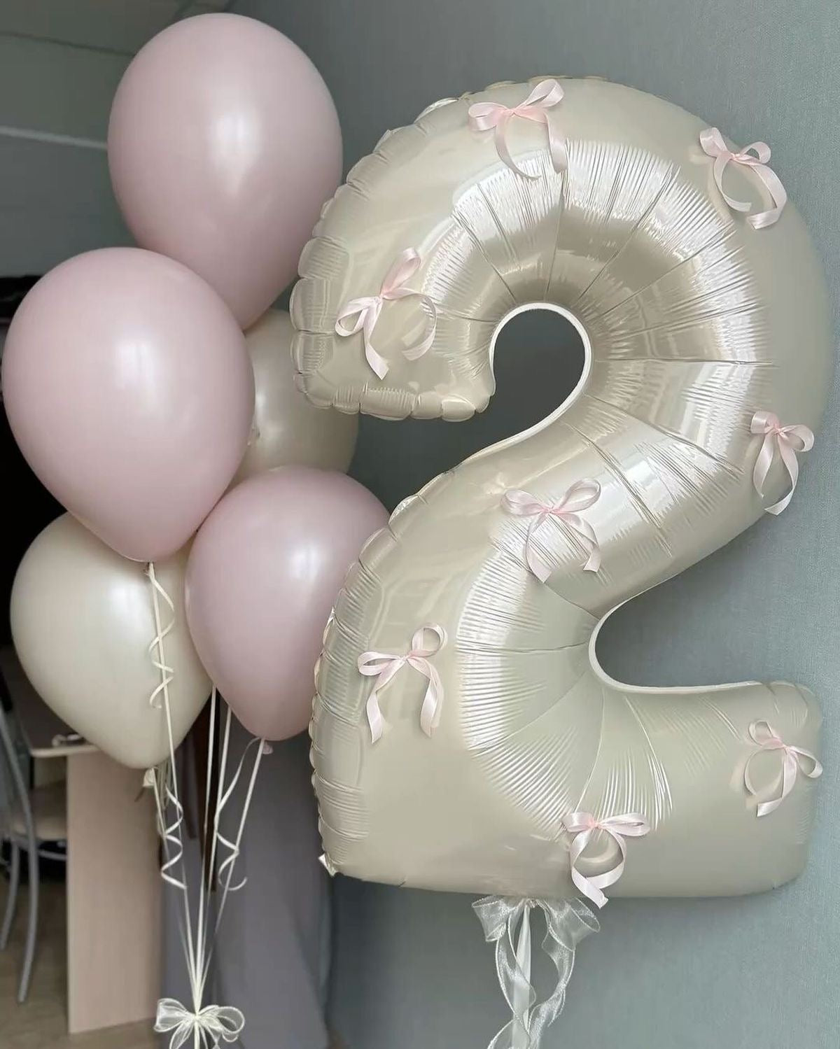 Number Foil Balloons with Bows