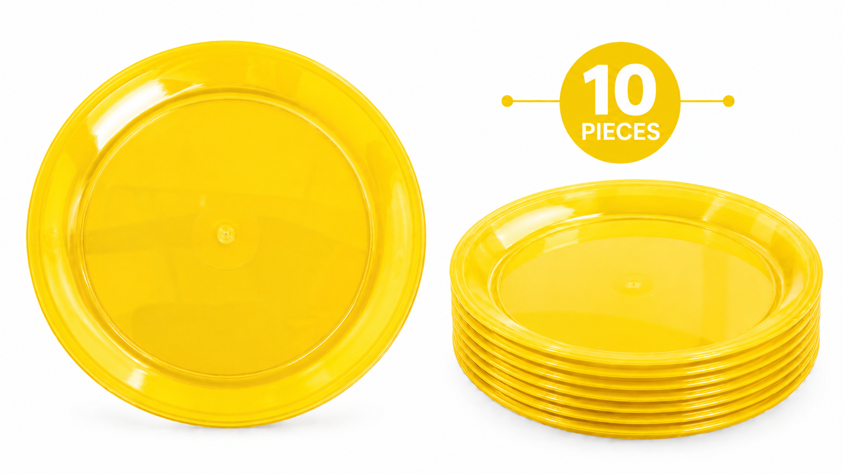 Yellow Plastic Plates – Pack of 10